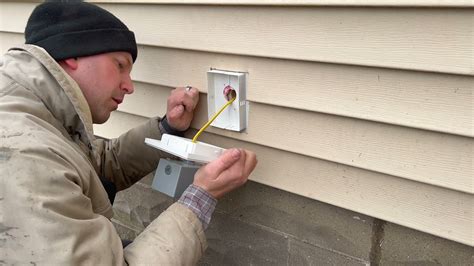 electrical box through siding|exterior electrical outlet box.